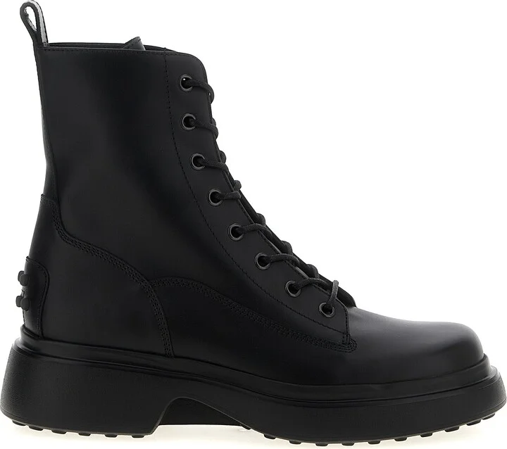 Leather Combat Boots Boots And Ankle Boots Black