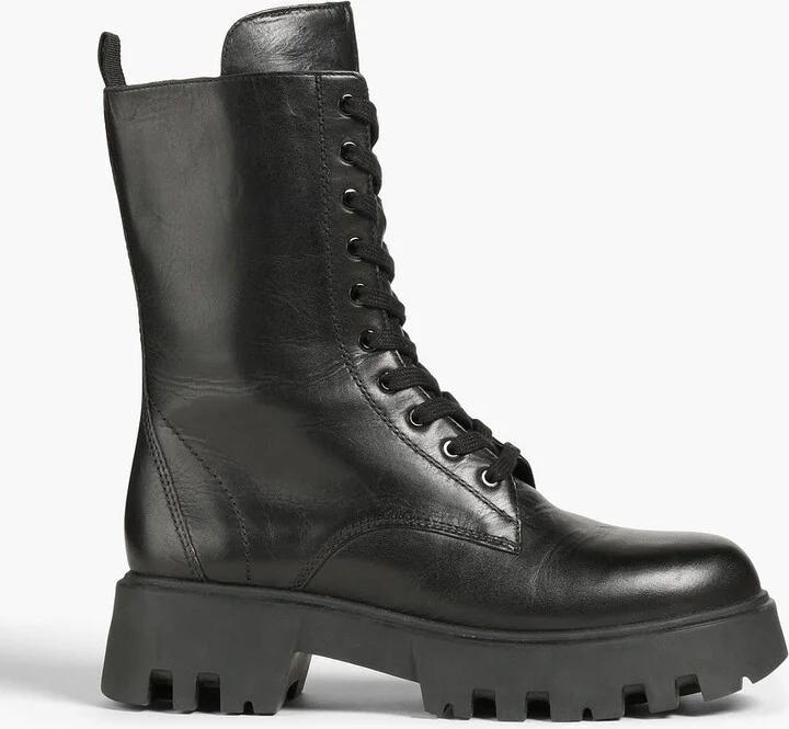 Leather combat boots