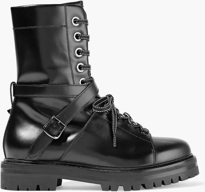 Leather combat boots