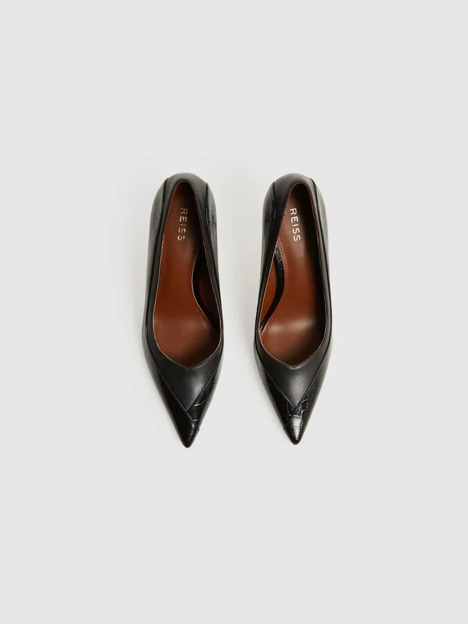 Leather Contrast Court Shoes - Image 3