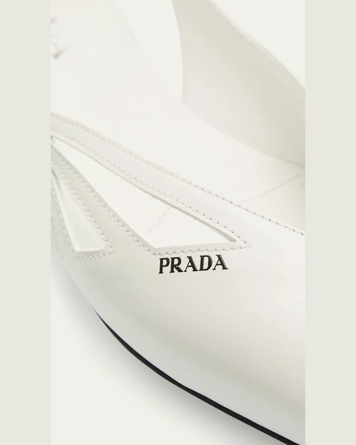 Leather Crisscross Cutout Ballerina Flats - Image 2