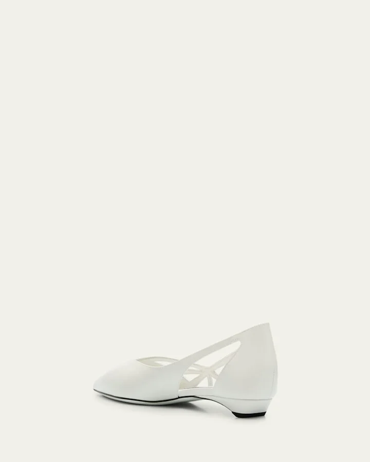 Leather Crisscross Cutout Ballerina Flats - Image 4
