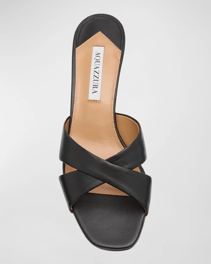 Leather Crisscross Mule Sandals - Image 6