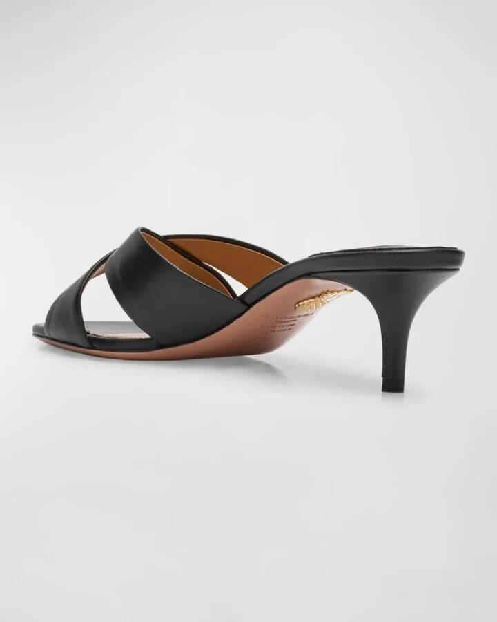 Leather Crisscross Mule Sandals - Image 9