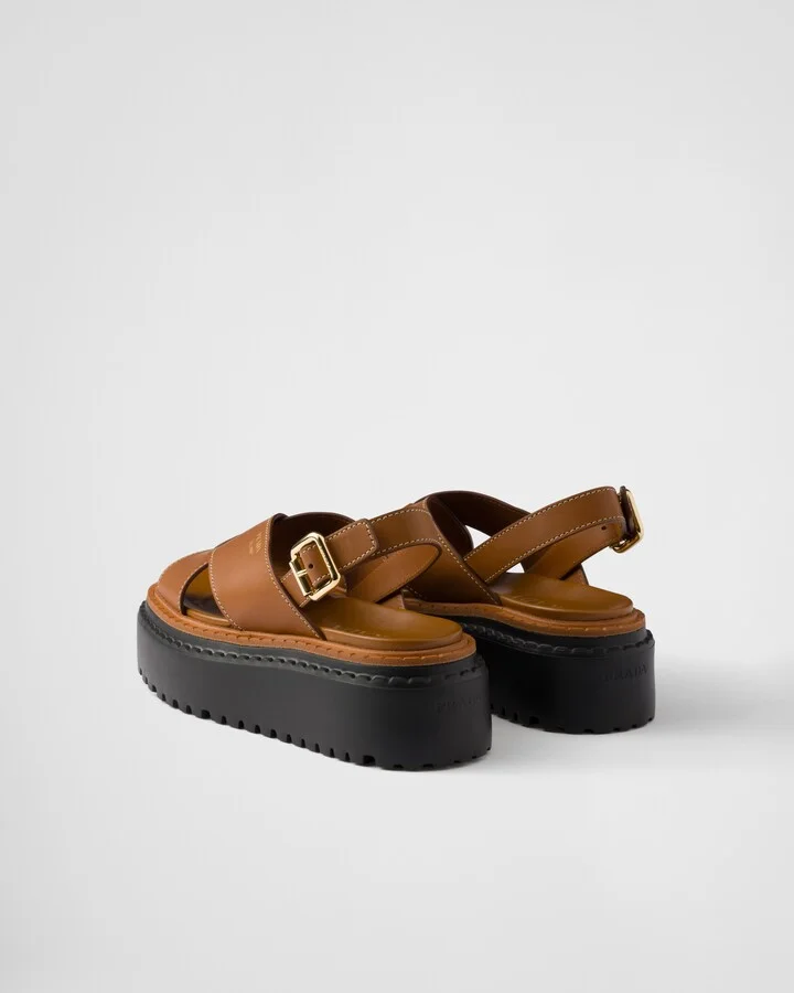 Leather crisscross sandals - Image 4