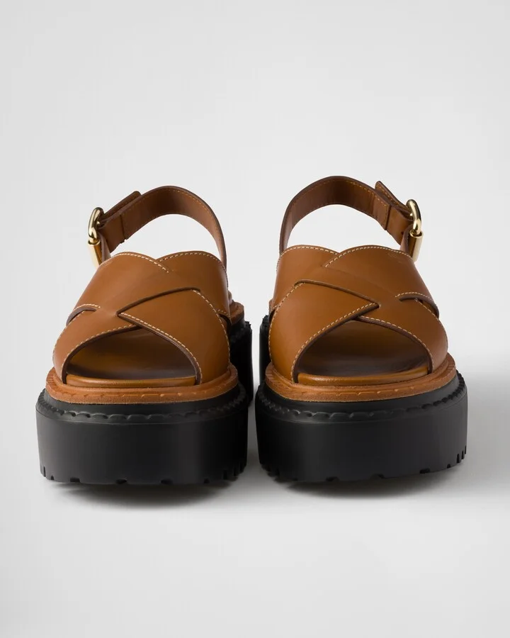 Leather crisscross sandals - Image 5