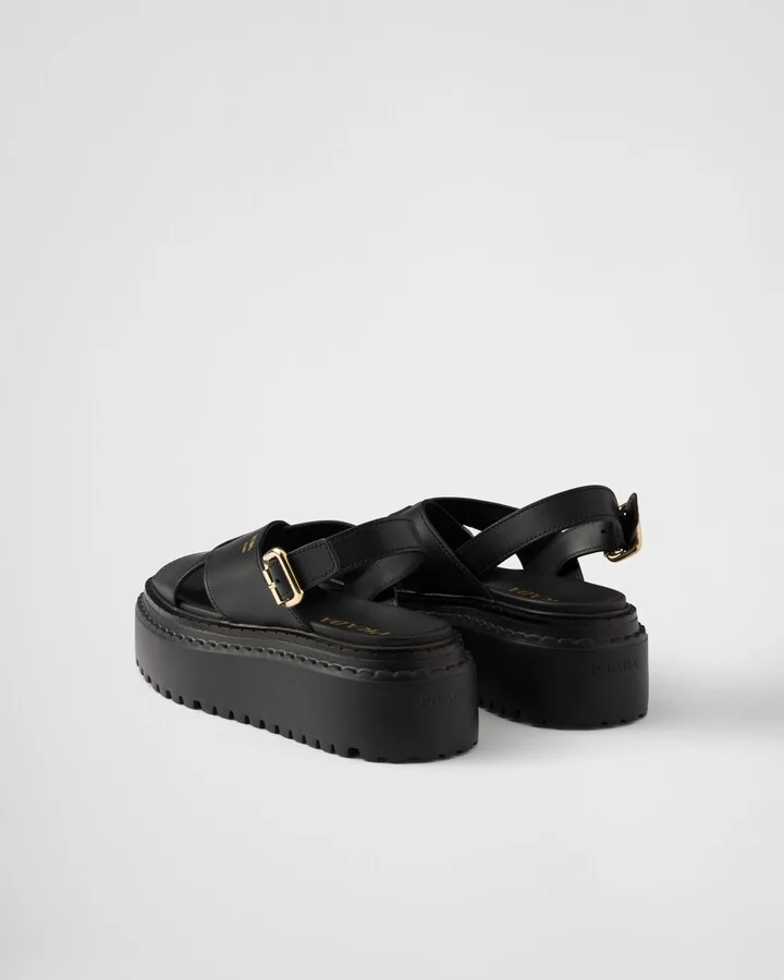 Leather crisscross sandals - Image 4