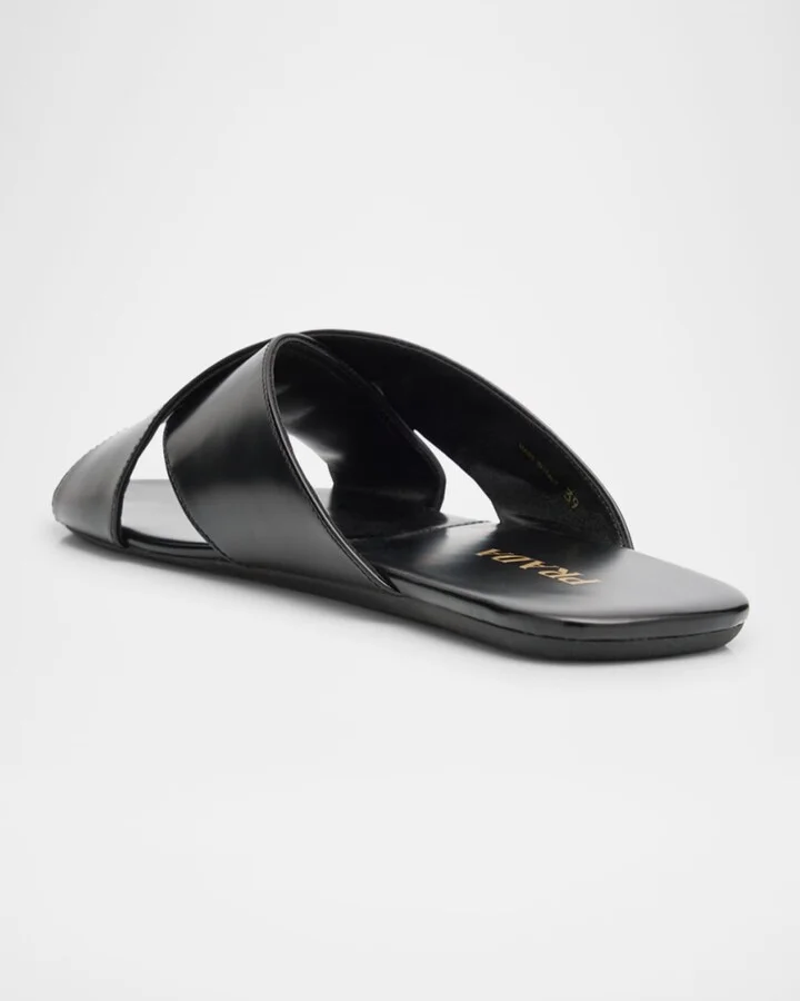 Leather Crisscross Slide Sandals - Image 2