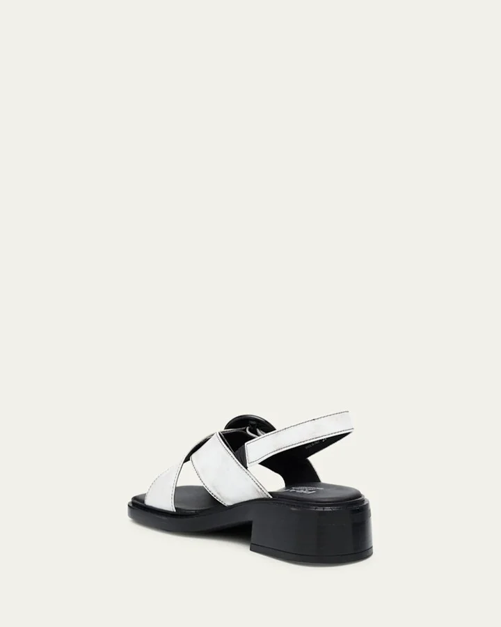 Leather Crisscross Slingback Sandals - Image 3