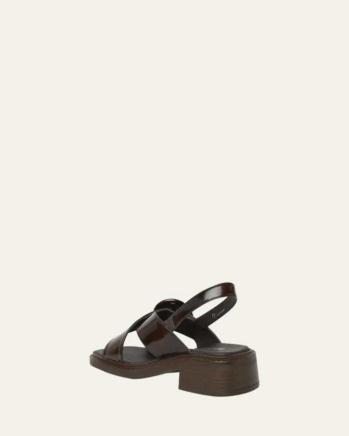 Leather Crisscross Slingback Sandals - Image 7