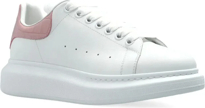 Leather Crocodile-Effect Heel Sneakers - Image 2