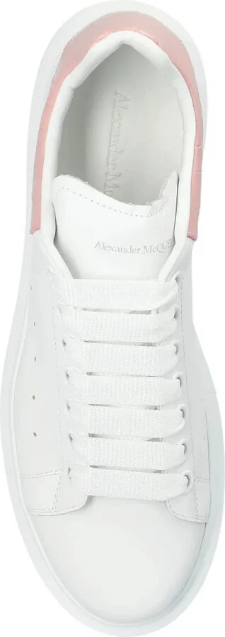 Leather Crocodile-Effect Heel Sneakers - Image 4