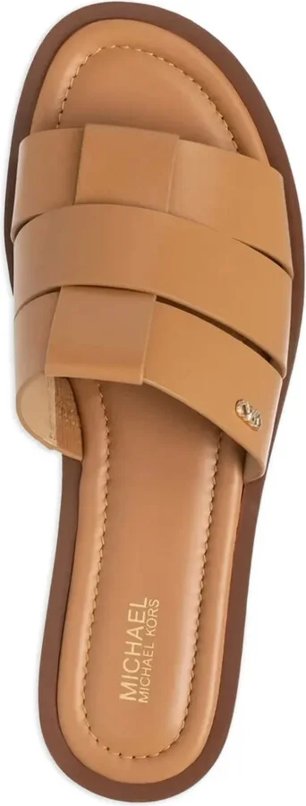 Leather Cross-Strap Flat Sandals - Image 2