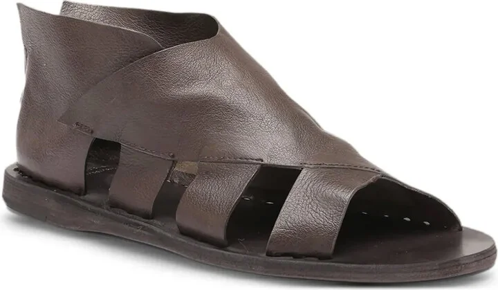Leather Cross-Strap Sandals - Image 2