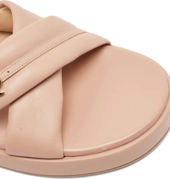 Leather Cross-Strap Sandals - Image 5