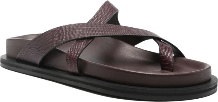 Leather Cross-Strap Sandals - Image 2