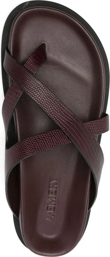Leather Cross-Strap Sandals - Image 4