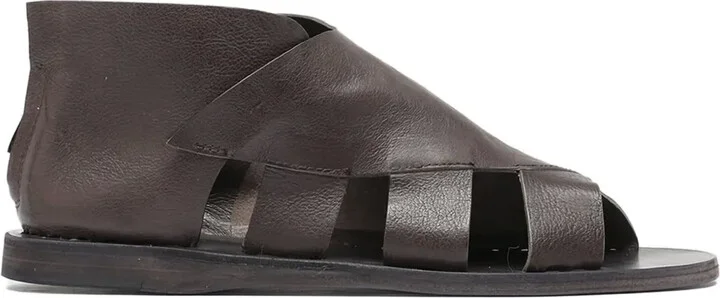 Leather Cross-Strap Sandals
