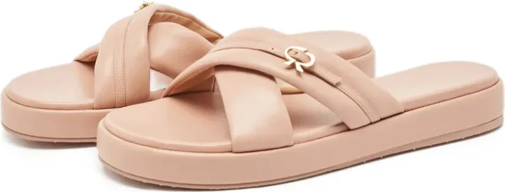 Leather Cross-Strap Sandals