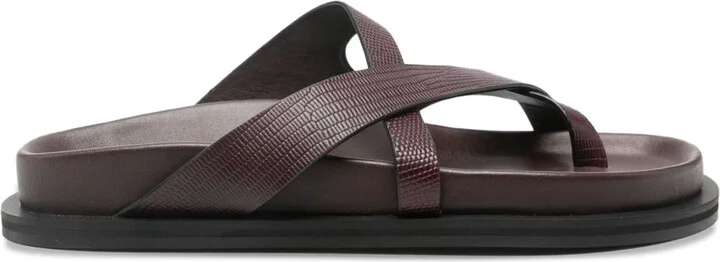 Leather Cross-Strap Sandals