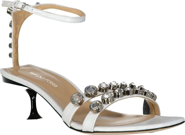 Leather Crystal Sandals - Image 2