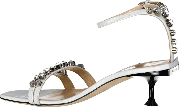 Leather Crystal Sandals - Image 3