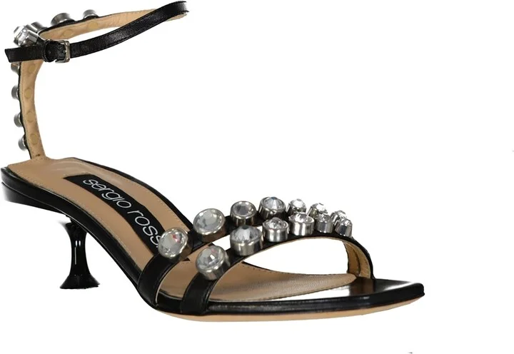 Leather Crystal Sandals - Image 2