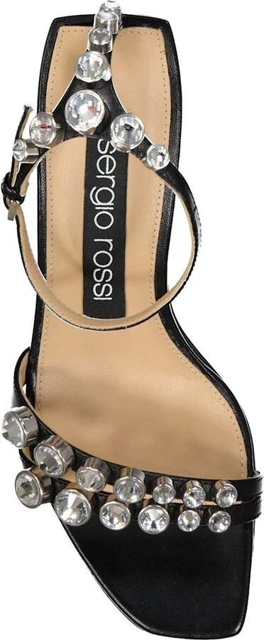 Leather Crystal Sandals - Image 3