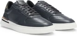 Leather cupsole trainers with signature details- Dark Grey Men's Sneakers size 6