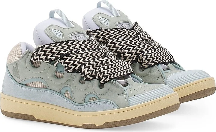 Leather Curb Sneakers - Pale Blue - Size 2 - Image 2