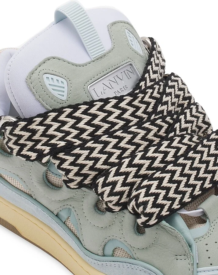 Leather Curb Sneakers - Pale Blue - Size 2 - Image 5