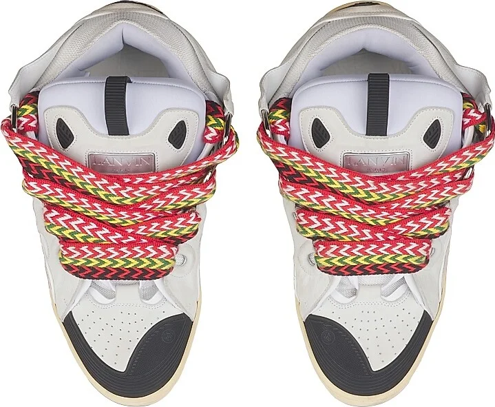 Leather Curb Sneakers - White - Size 2 - Image 3