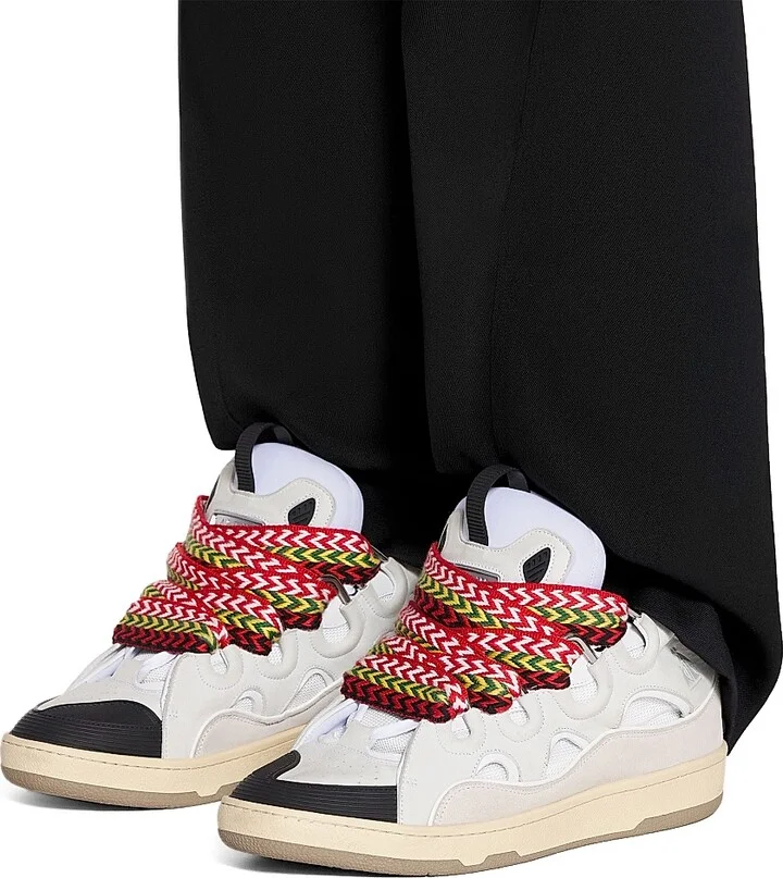 Leather Curb Sneakers - White - Size 2 - Image 6