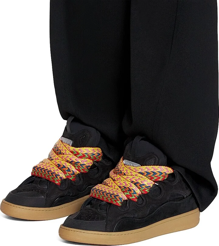 Leather Curb Sneakers - White - Size 2 - Image 11