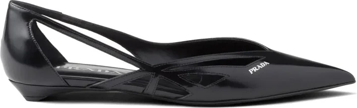Leather Cut-Out Ballerinas