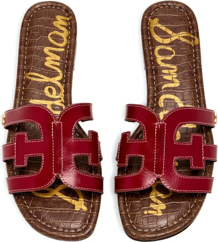 Leather Cut-Out Flats Sandals - Image 2
