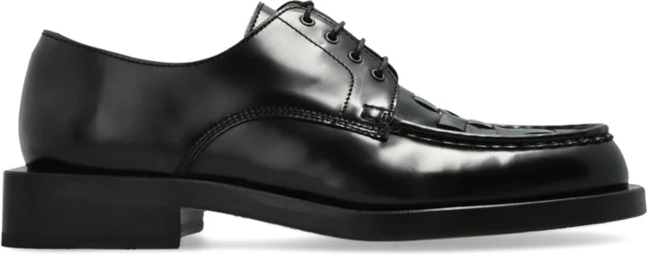 Leather Derby Shoes, , - Black