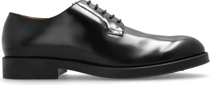 Leather "derby" Shoes, , - Black