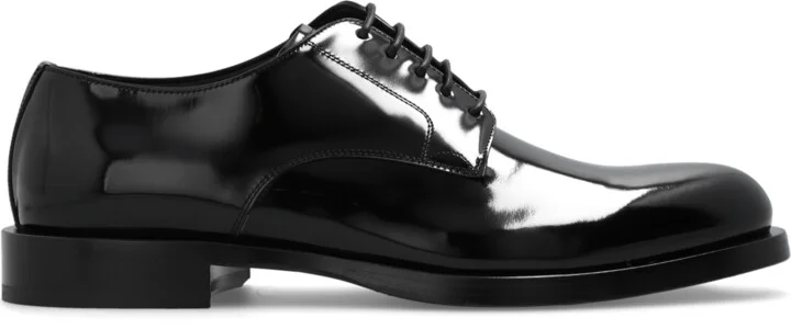 Leather Derby Shoes, , - Black