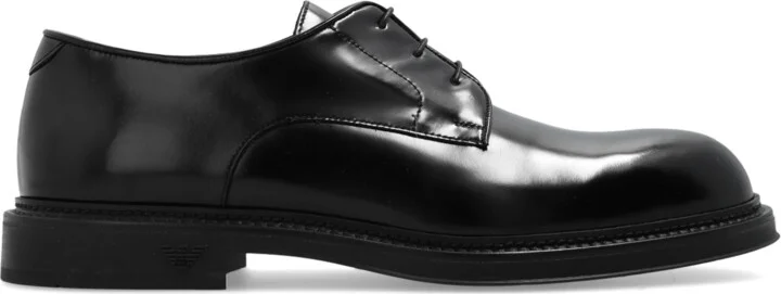 Leather Derby Shoes, , - Black