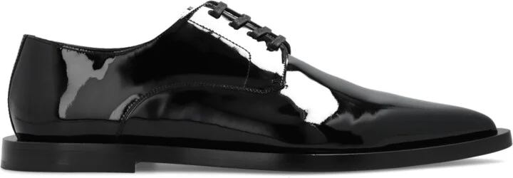 Leather Derby Shoes, , - Black