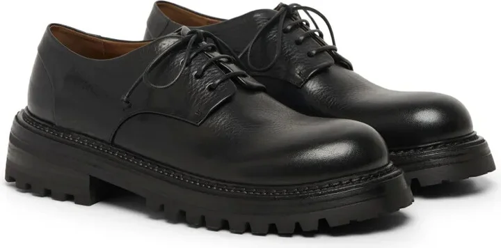 Leather Derby Shoes With Chunky Outsole - Image 2