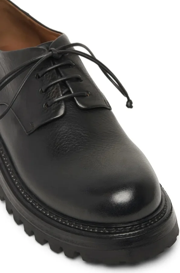 Leather Derby Shoes With Chunky Outsole - Image 4