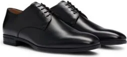 Leather Derby shoes with rubber sole- Black Men's Business Shoes size 9