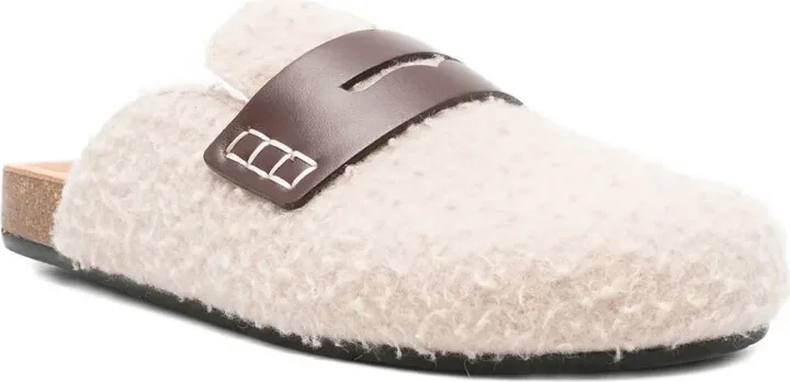 Leather-Detail Shearling Mules - Image 2