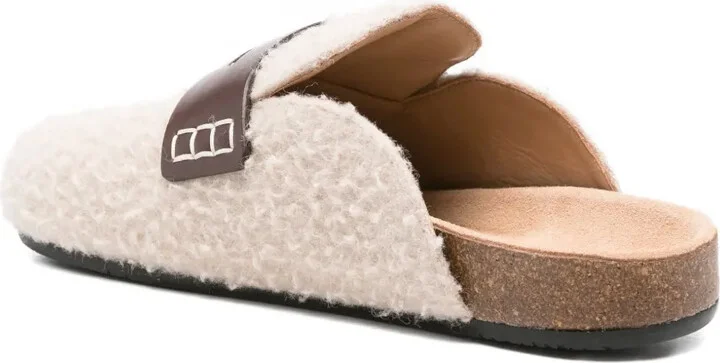 Leather-Detail Shearling Mules - Image 3