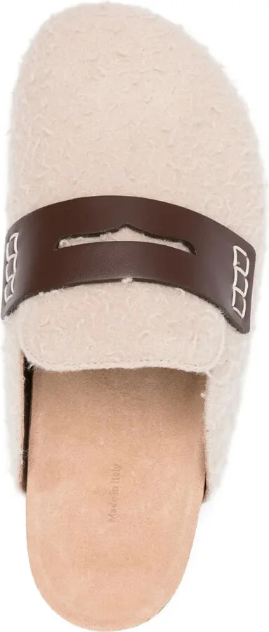 Leather-Detail Shearling Mules - Image 4