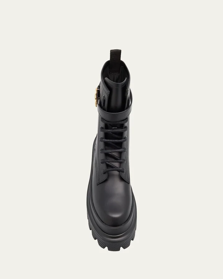 Leather DG Lace-Up Ranger Booties - Image 5