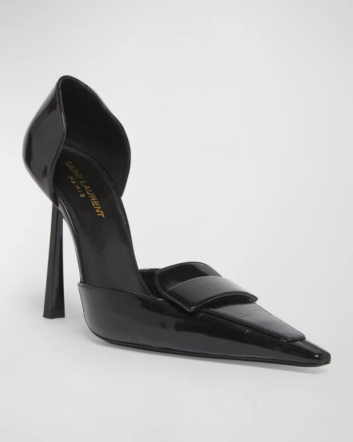 Leather D'Orsay Loafer Pumps - Image 4