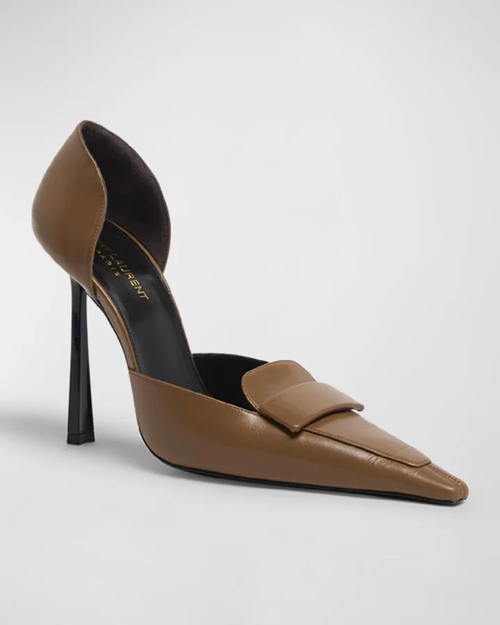 Leather D'Orsay Loafer Pumps - Image 3